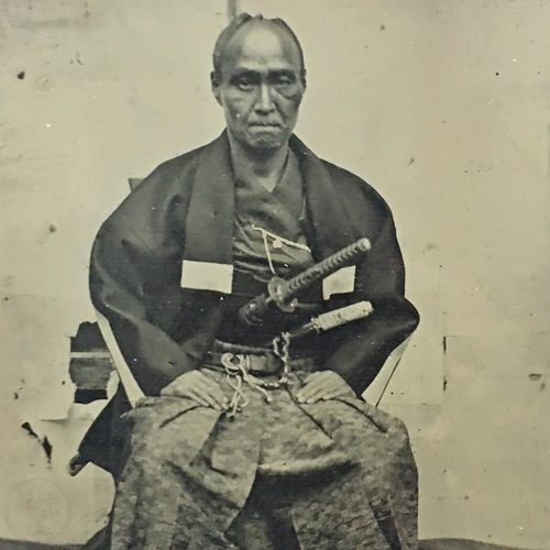 Superb Ambrotype Photo of a Samurai Sharp, striking portrait