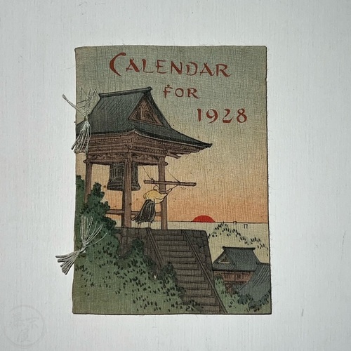 Calendar for 1928 on crepe paper by Hasegawa Takejiro