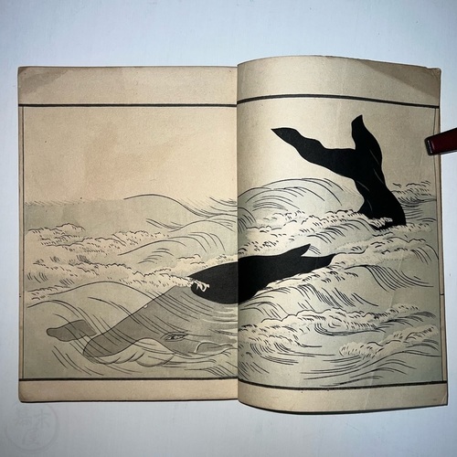 Woodblock Printed Book of Fish and other Sea Creatures Lovely work by Kitao Masayoshi (Kuwagata Keisai)