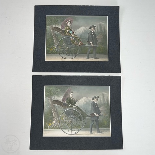 Pair of Photos of Higgins sisters in Yokohama Taken by Adolfo Farsari, Yokohama