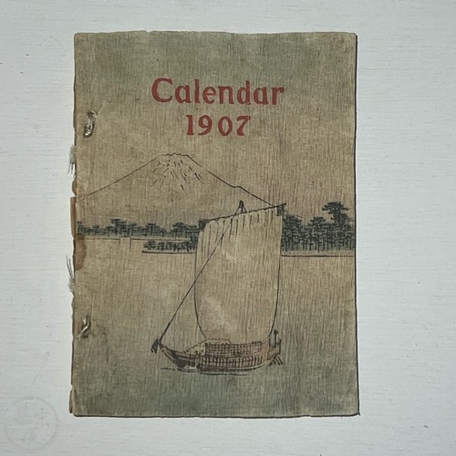 Calendar 1907 on crepe paper by Hasegawa Takejiro