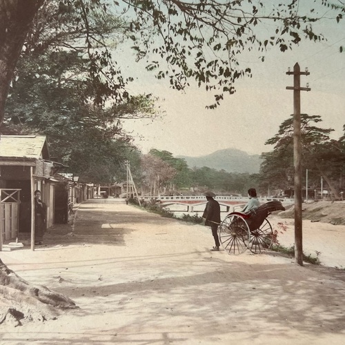 Large Format Photo of Minatogawa, Kobe Hand-coloured albumen print