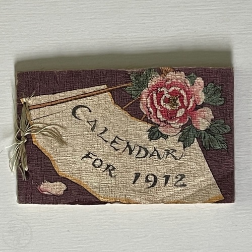 Calendar for 1912 on crepe paper by Hasegawa Takejiro