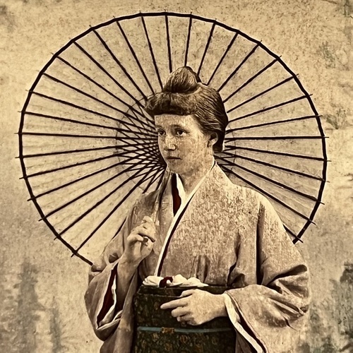 Scarce photo of Western lady from the Yokohama studio of David Welsh