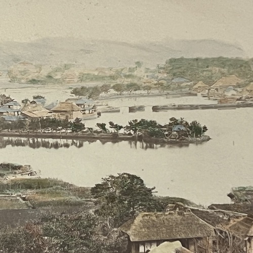 Large Format Photo of Kanazawa with Biwajima Shrine clearly visible