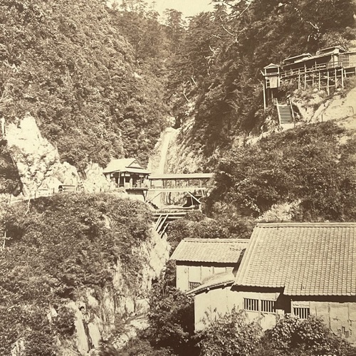 Large Format Photo of Nunobiki Waterfall in Kobe Early photo attributed to Stillfried