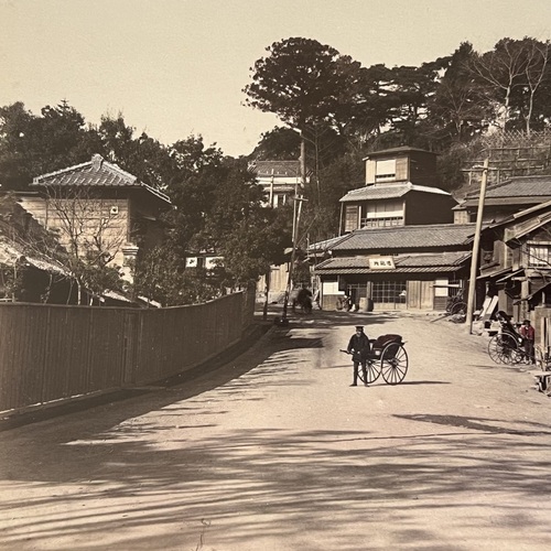 Large Format Photo of Shiba in Tokyo Hand-coloured albumen print