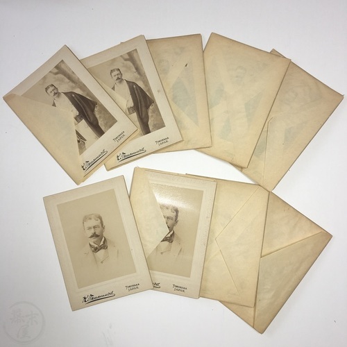 Group of 9 Cabinet Card Photos of Dr. Witter Tingley by Tamamura, Yokohama In original envelopes and postage info