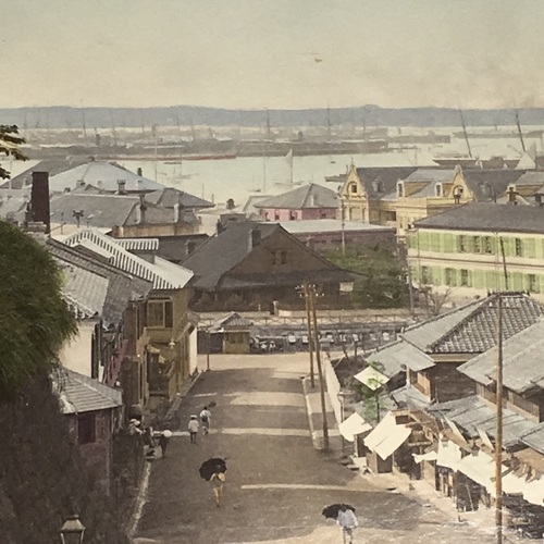 Large format photo of the View from Camp Hill, Yokohama by Kusakabe Kimbei