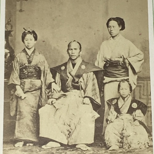 CDV of Japanese Acrobats Matsui Gensui & Family taken in Marseille