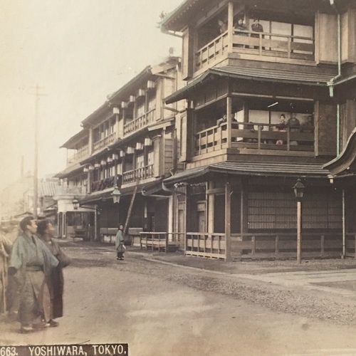 Large format photo of the Yoshiwara Pleasure Quarter, Tokyo by Kusakabe Kimbei