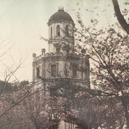 Large Format Photo of The Tower at Atago Yama, Tokyo Hand-coloured albumen photo