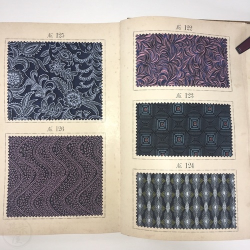Sample Book of Men's Kimono Kasuri Fabrics with 110 actual fabric samples