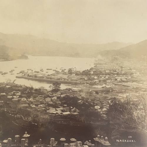 Large format photo of Nagasaki and Dejima taken by Raimund Von Stillfried