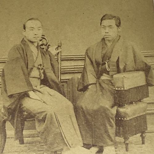 CDV of Hattori Sakutaro and friend - Dated 1876 taken by Esaki Reiji