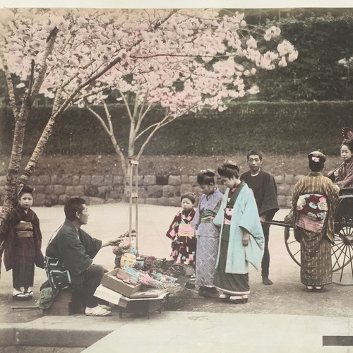 Large format photo of The Winter Cherry Seller Unusual, hand-coloured photo