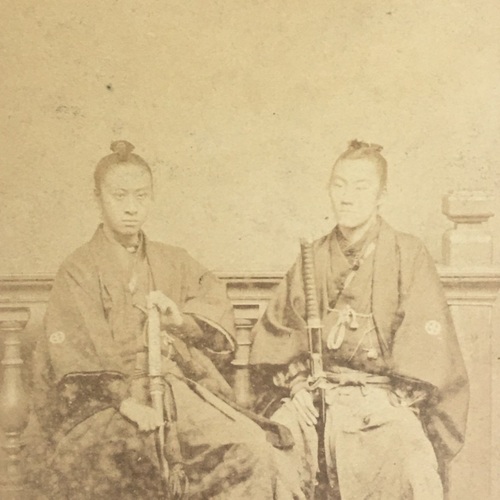 CDV of brothers Shimazu Hisaharu & Shimazu Tadakata taken by Uchida Kuichi in Yokohama