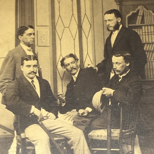 Cabinet Card Photo of John Fraser, Gus Farley, Grinnell, Chandler and Milton Taken in Yokohama by Felix [Felice] Beato