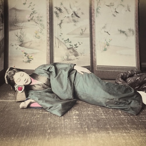 Large format photo of a Young Lady Sleeping Attributed to Baron Stillfried