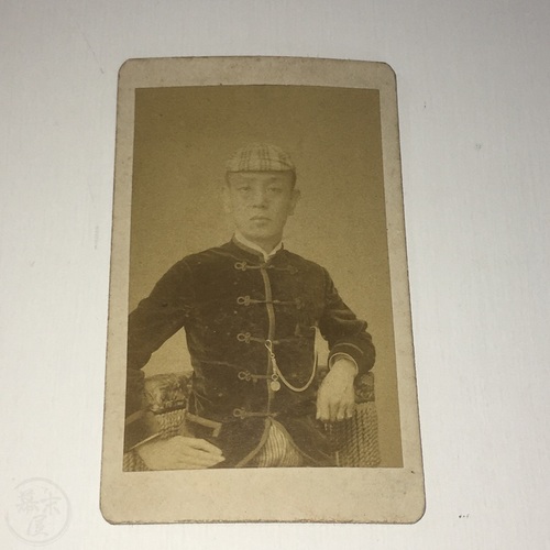 CDV of Saionji Kinmochi wearing a cap and stylish silk velvet jacket